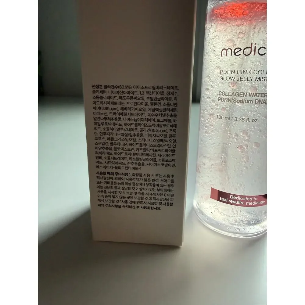 $28 New Medicube PDRN Pink Collagen Glow Jelly Mist Serum 3.38 oz Made in Korea